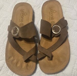 Yokono Brown Suede Women's Sandals